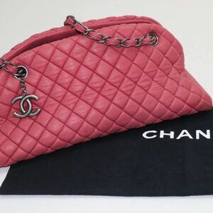 CHANEL Pink Quilted Lambskin Leather Just Mademoiselle Bowling Bag